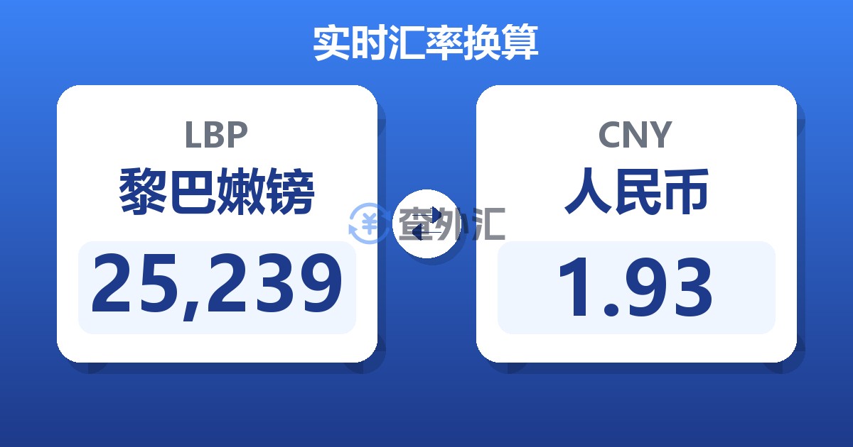 25,239黎巴嫩镑兑人民币