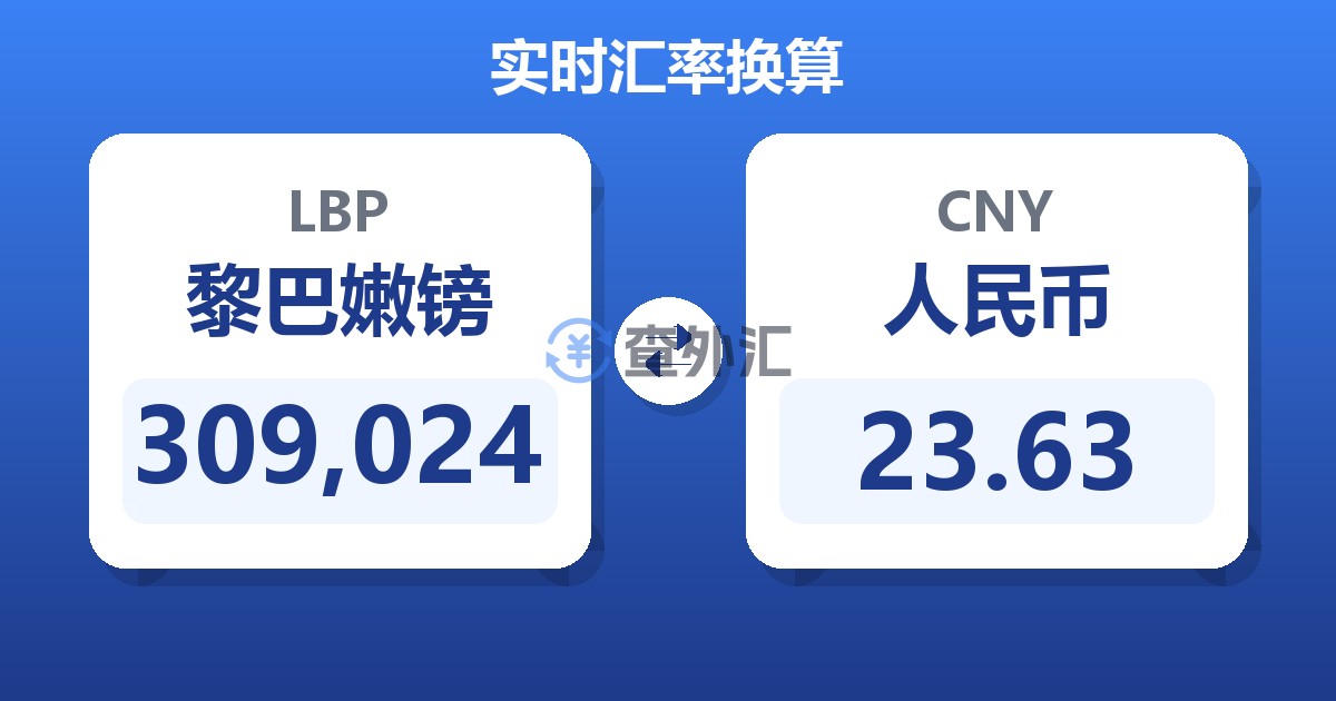 309,024黎巴嫩镑兑人民币
