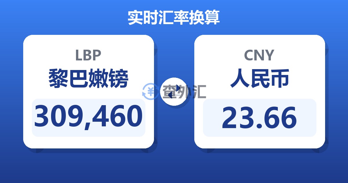 309,460黎巴嫩镑兑人民币