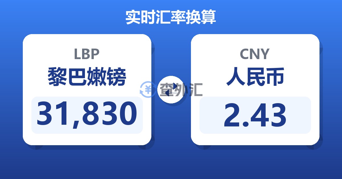 31,830黎巴嫩镑兑人民币