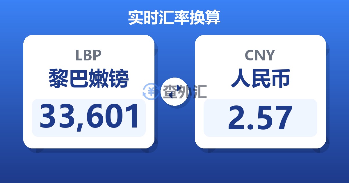 33,601黎巴嫩镑兑人民币