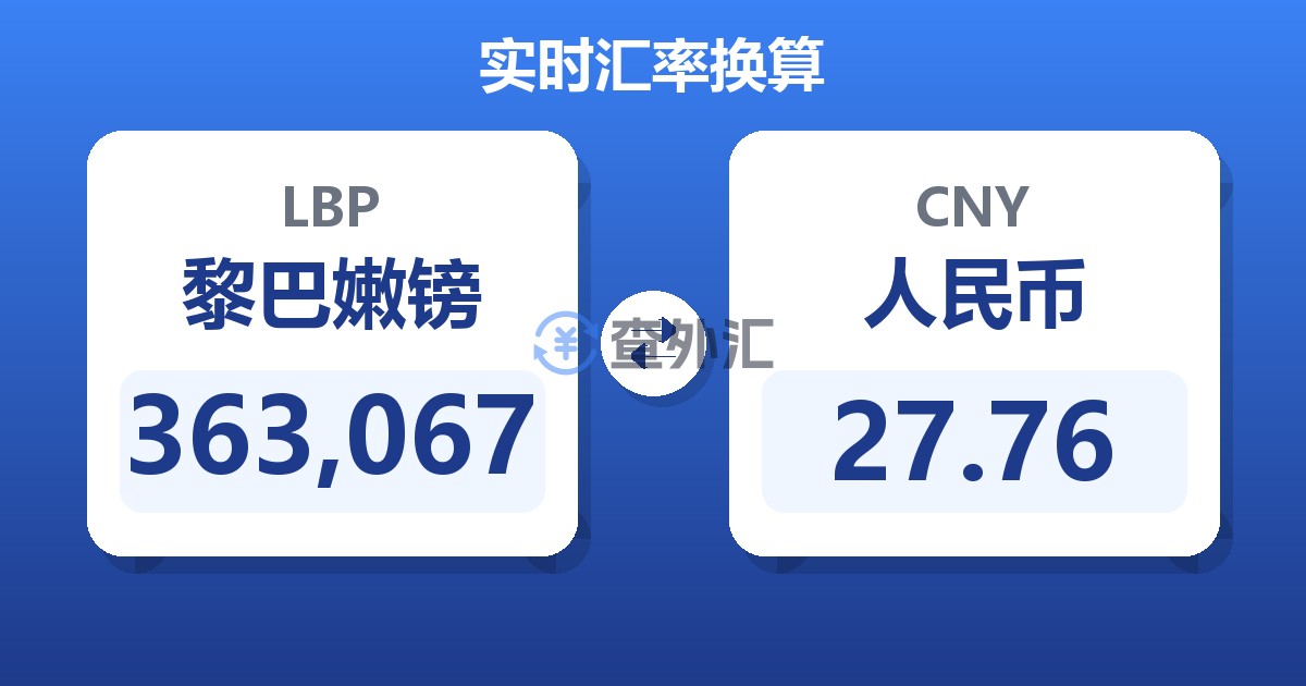 363,067黎巴嫩镑兑人民币