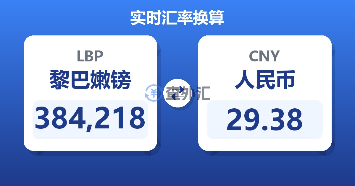 384,218黎巴嫩镑兑人民币
