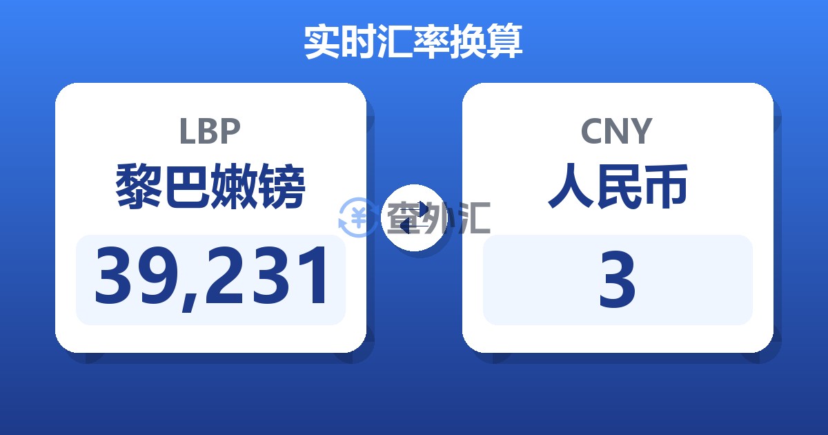 39,231黎巴嫩镑兑人民币