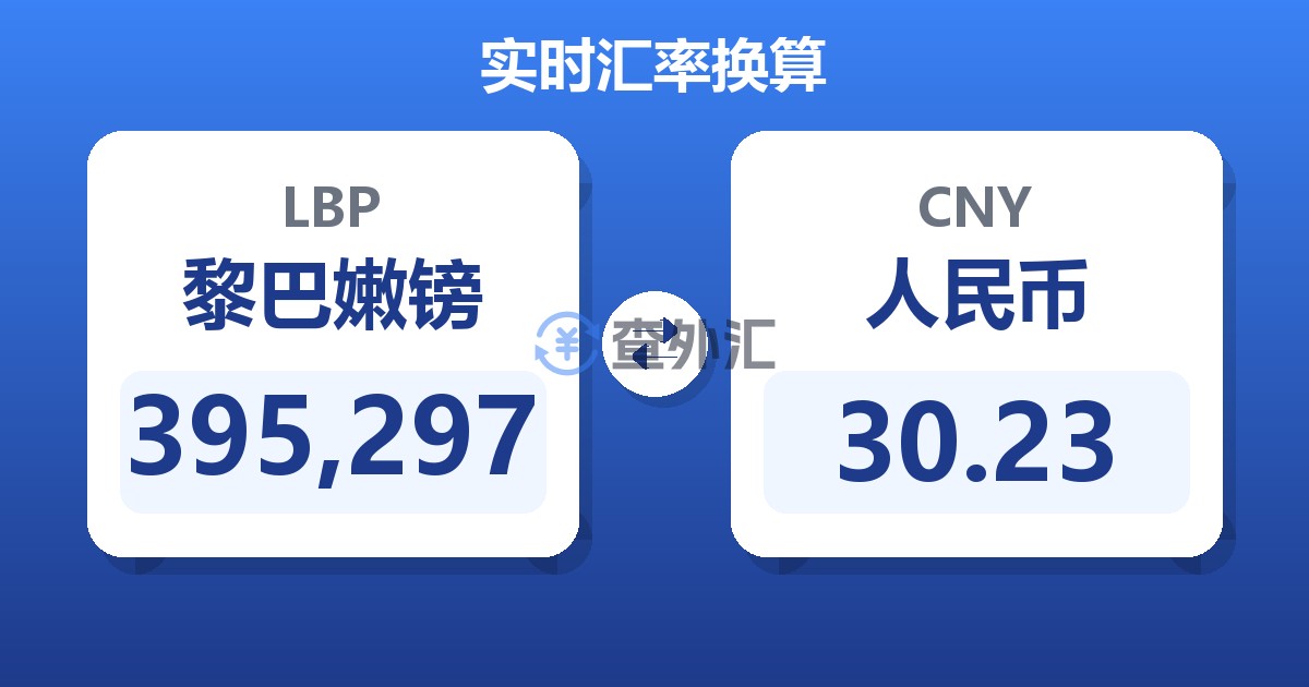 395,297黎巴嫩镑兑人民币