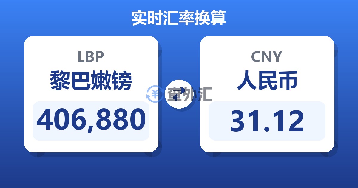 406,880黎巴嫩镑兑人民币