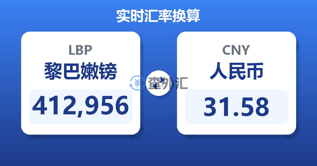 412,956黎巴嫩镑兑人民币