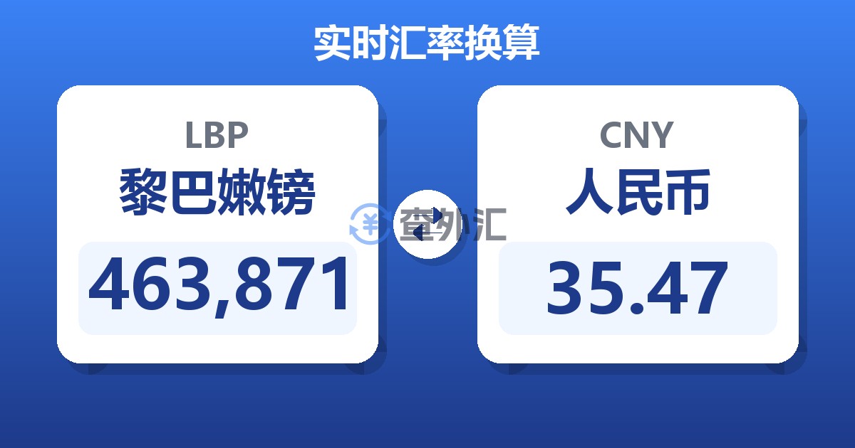 463,871黎巴嫩镑兑人民币