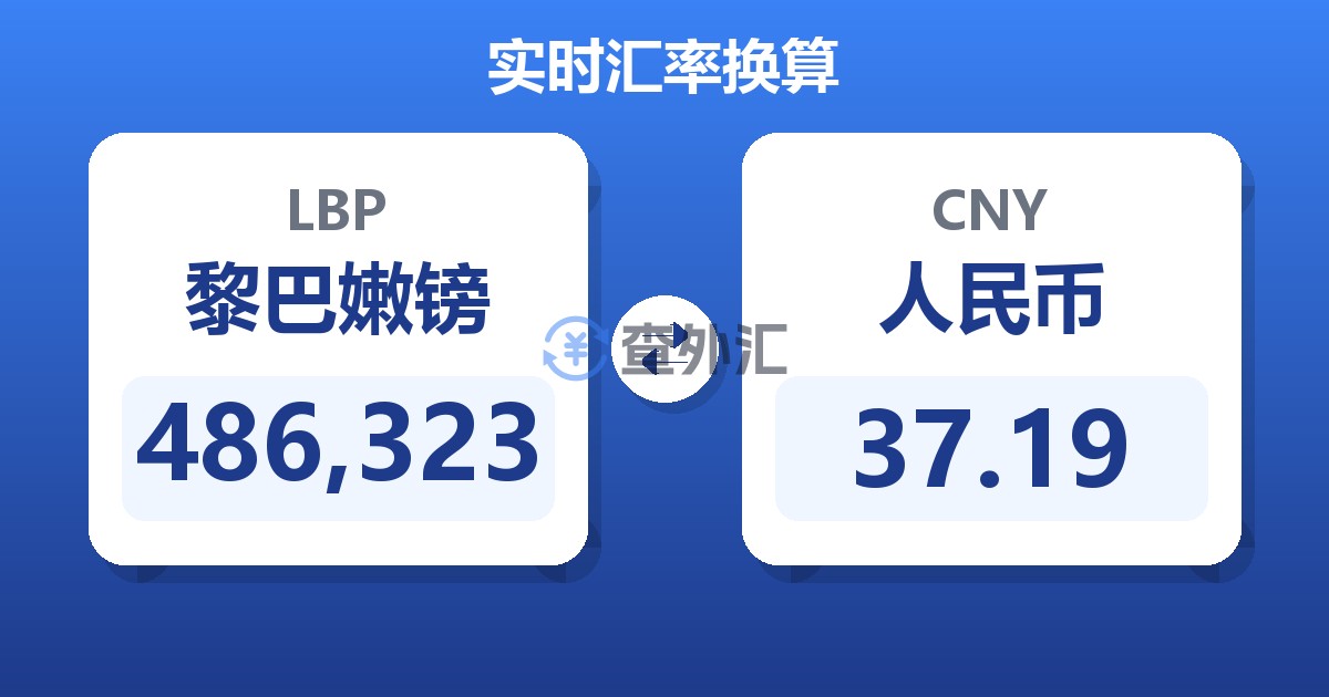 486,323黎巴嫩镑兑人民币