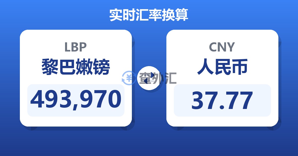 493,970黎巴嫩镑兑人民币
