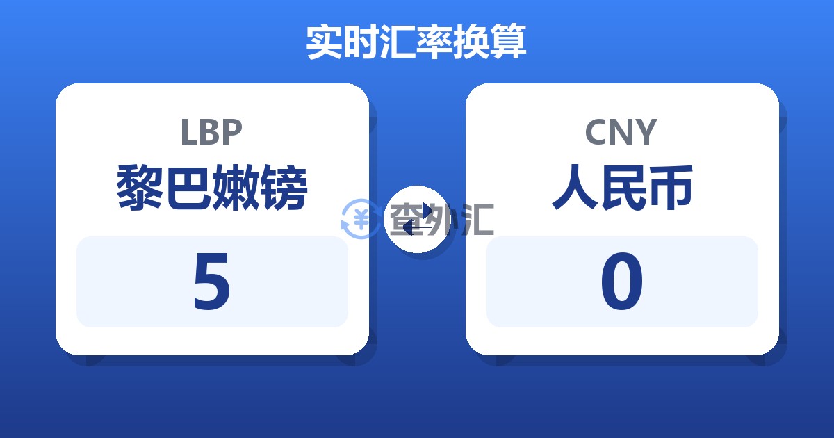 5黎巴嫩镑兑人民币