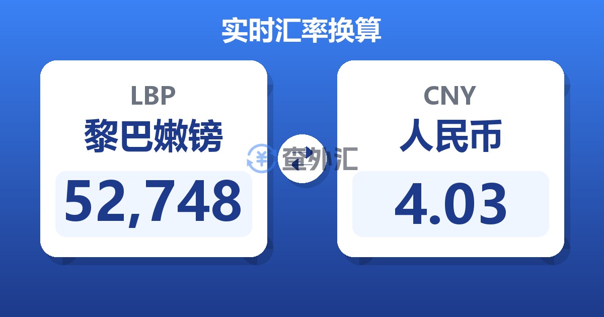 52,748黎巴嫩镑兑人民币