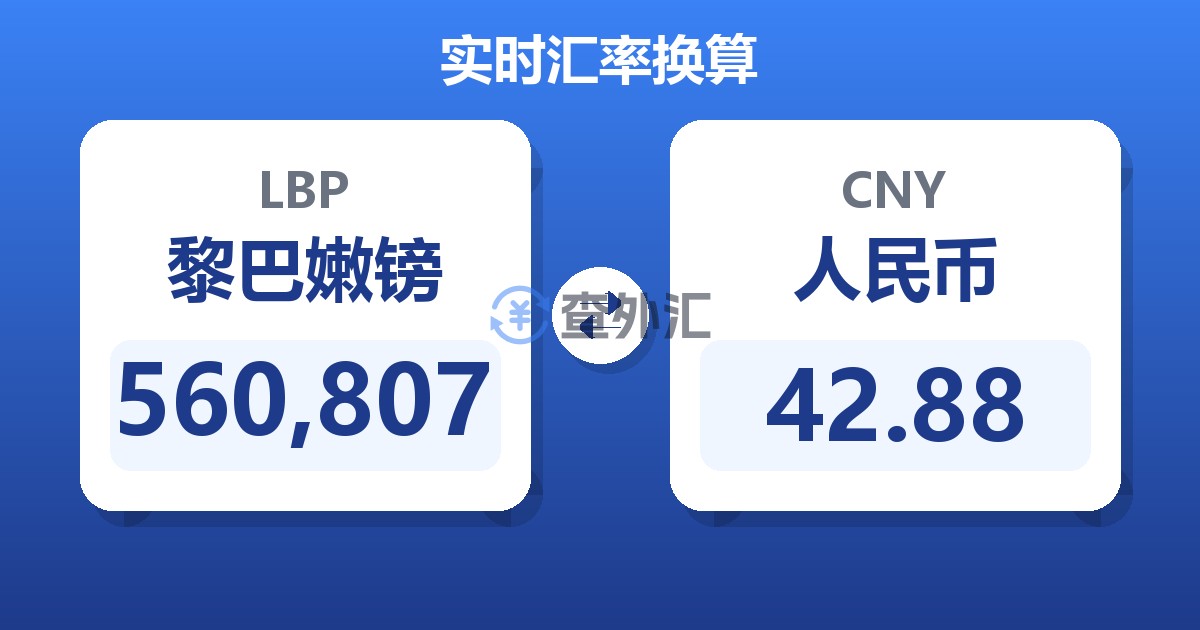 560,807黎巴嫩镑兑人民币
