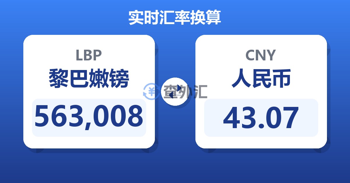 563,008黎巴嫩镑兑人民币