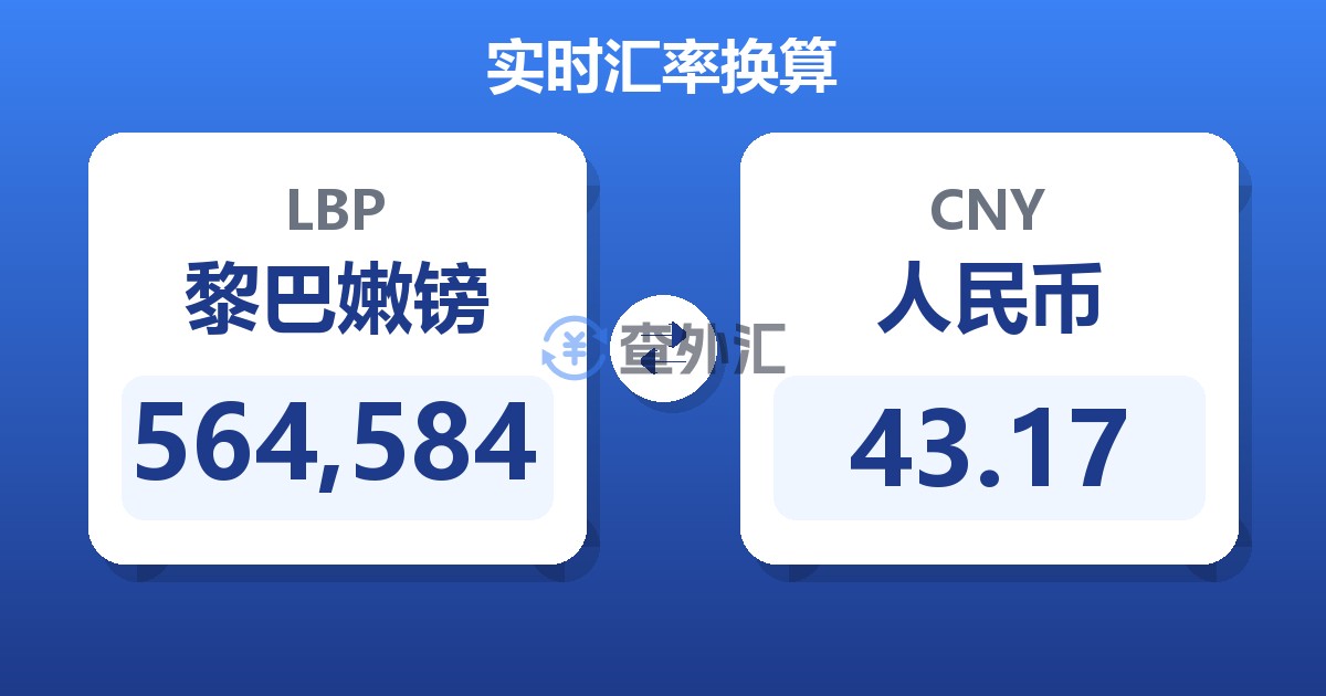 564,584黎巴嫩镑兑人民币
