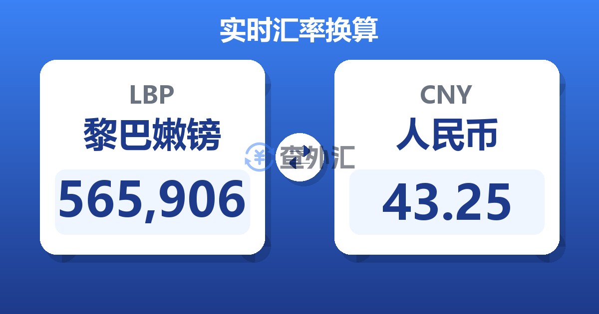 565,906黎巴嫩镑兑人民币