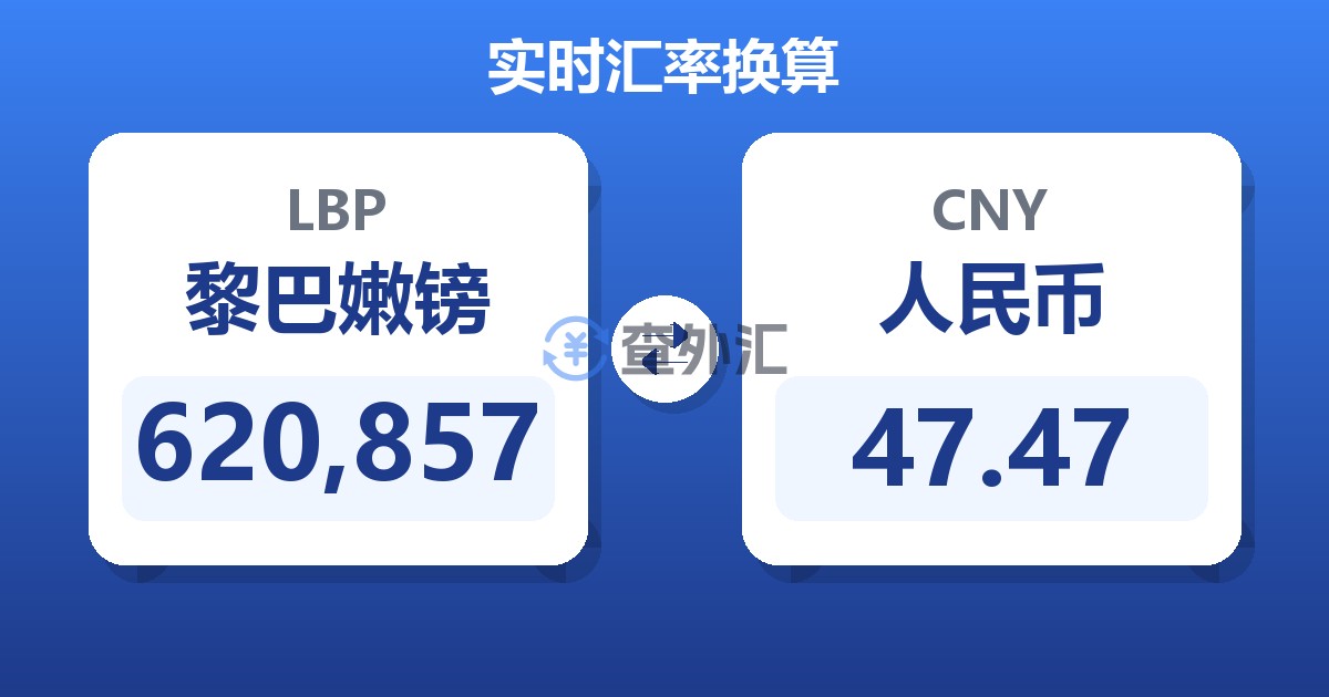 620,857黎巴嫩镑兑人民币