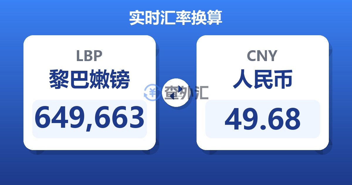 649,663黎巴嫩镑兑人民币