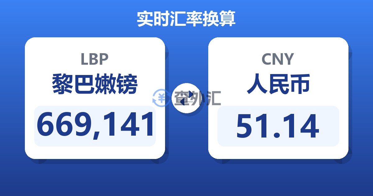 669,141黎巴嫩镑兑人民币