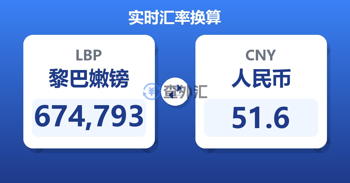 674,793黎巴嫩镑兑人民币