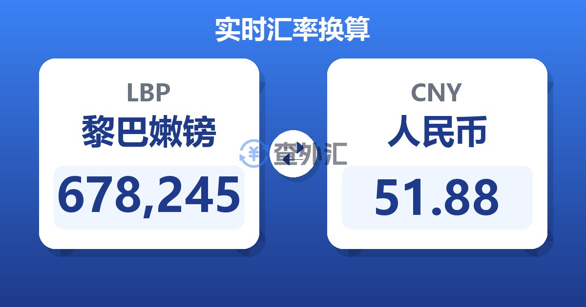 678,245黎巴嫩镑兑人民币