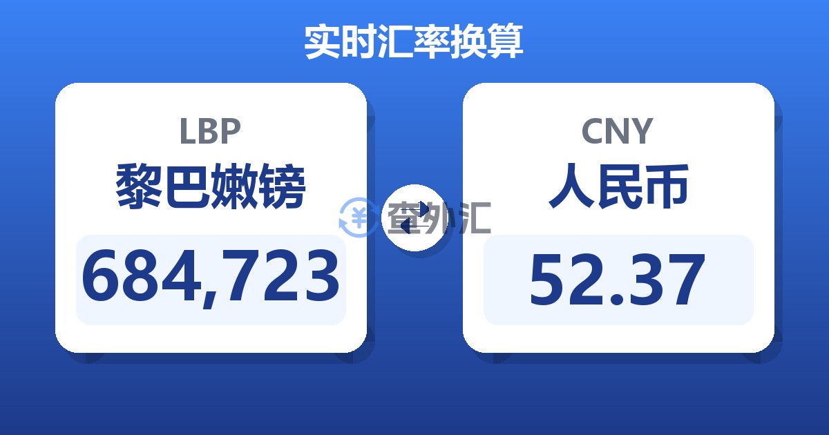 684,723黎巴嫩镑兑人民币
