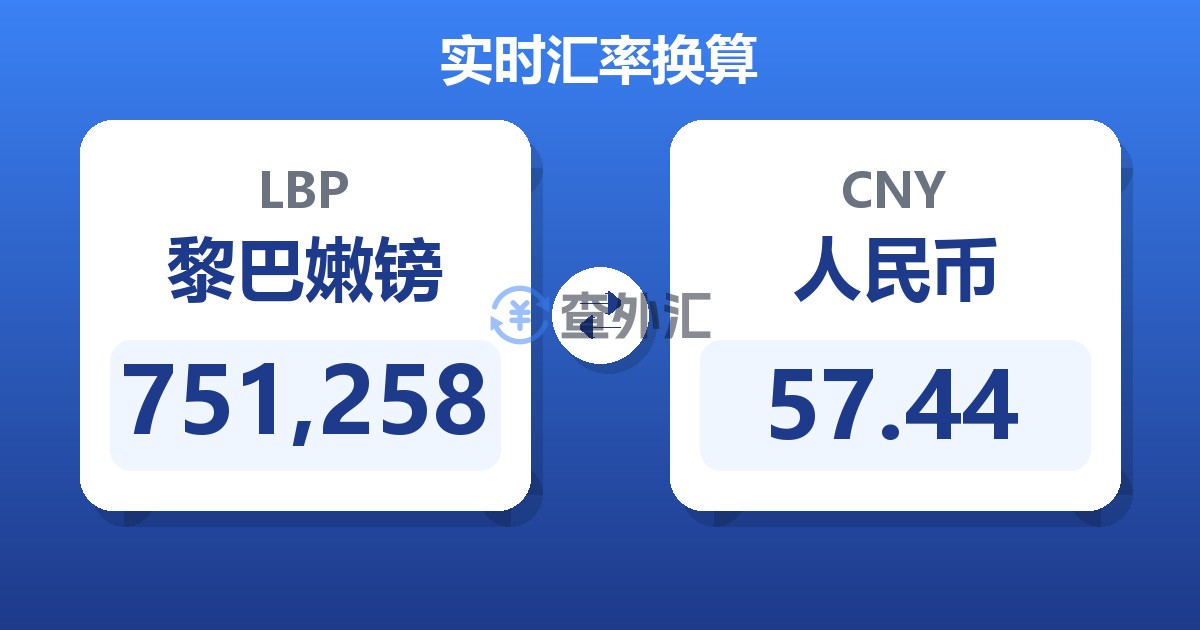751,258黎巴嫩镑兑人民币