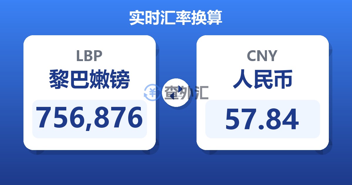 756,876黎巴嫩镑兑人民币