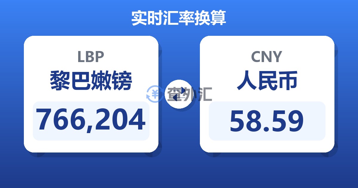 766,204黎巴嫩镑兑人民币