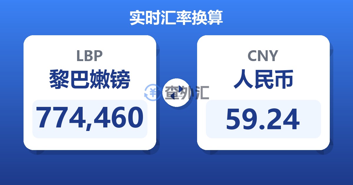 774,460黎巴嫩镑兑人民币