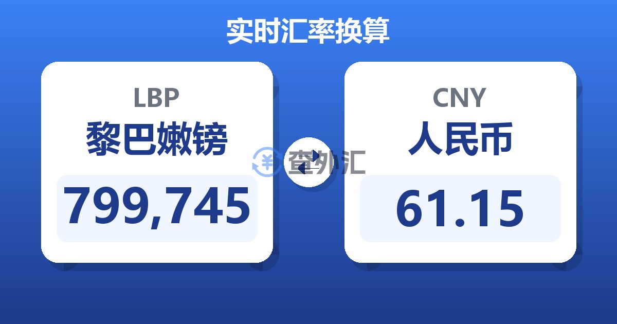 799,745黎巴嫩镑兑人民币