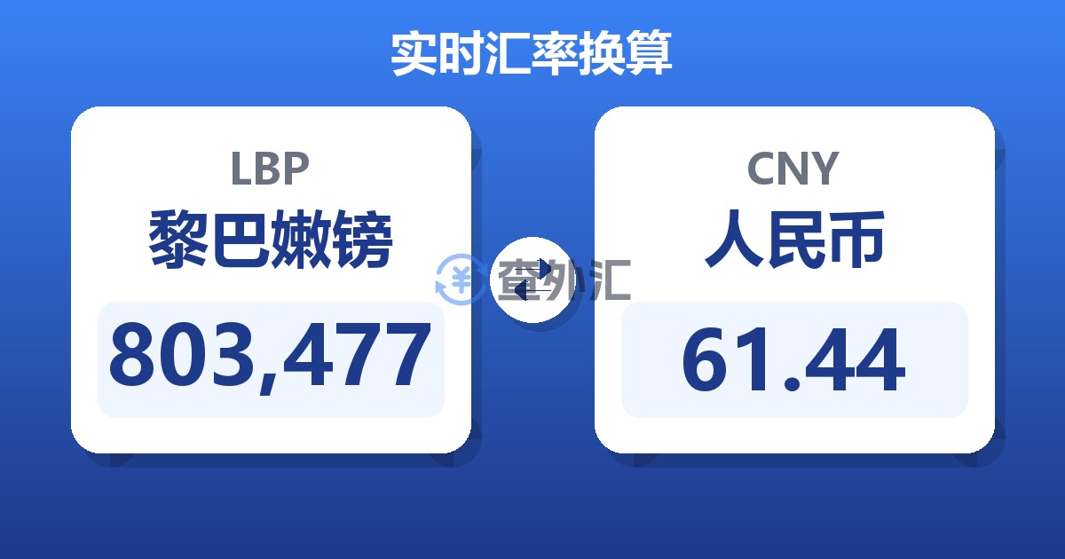 803,477黎巴嫩镑兑人民币