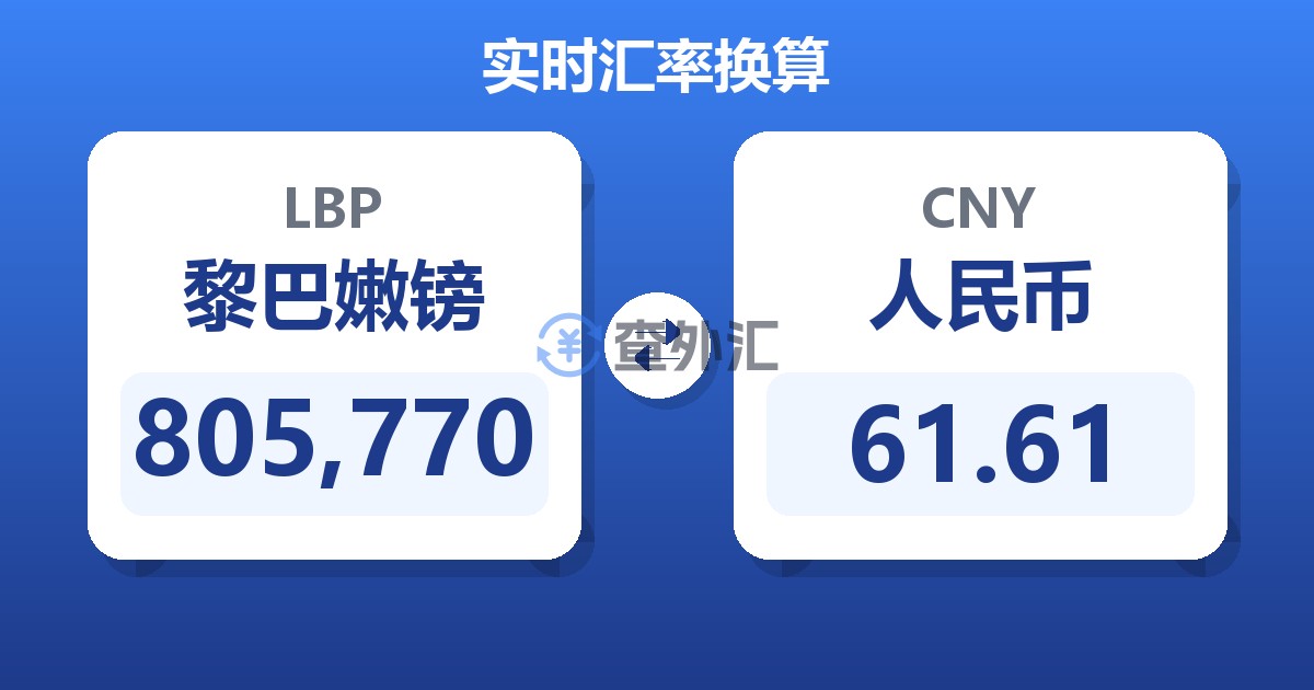 805,770黎巴嫩镑兑人民币