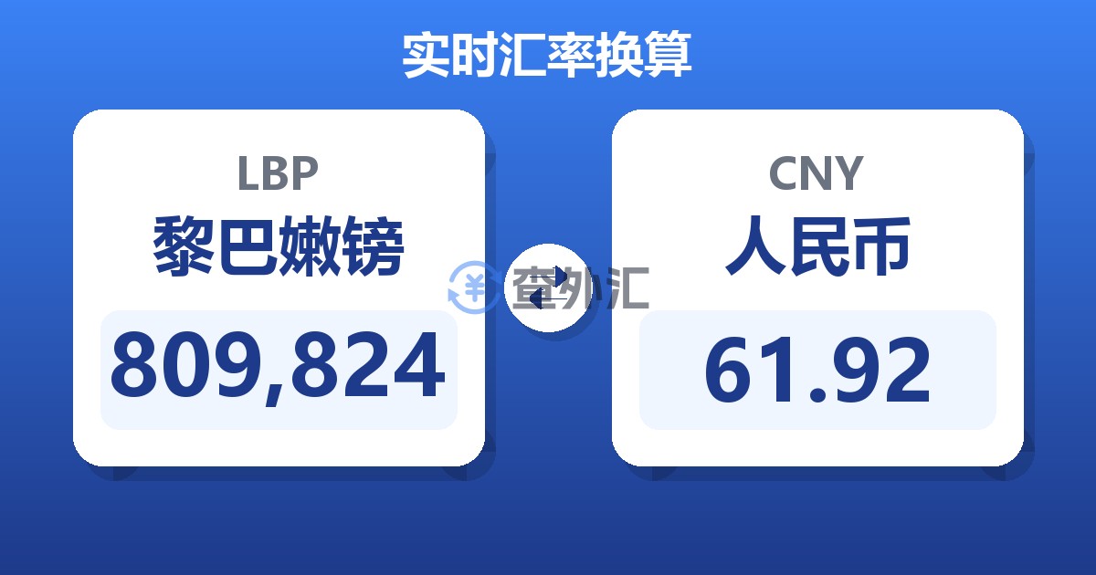 809,824黎巴嫩镑兑人民币