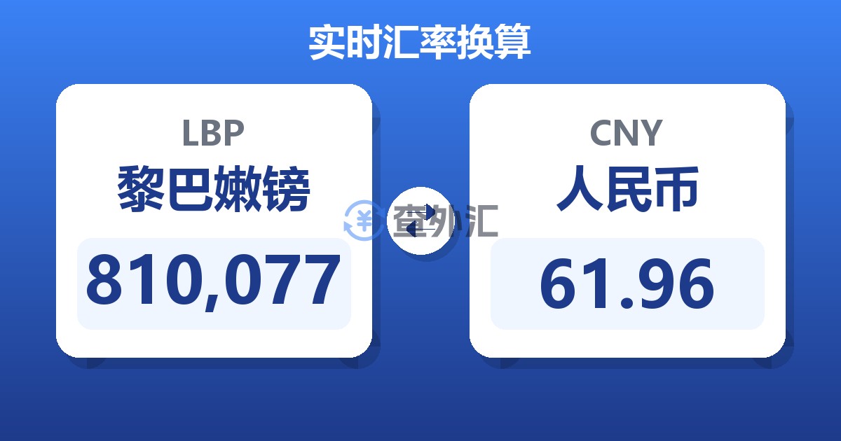 810,077黎巴嫩镑兑人民币