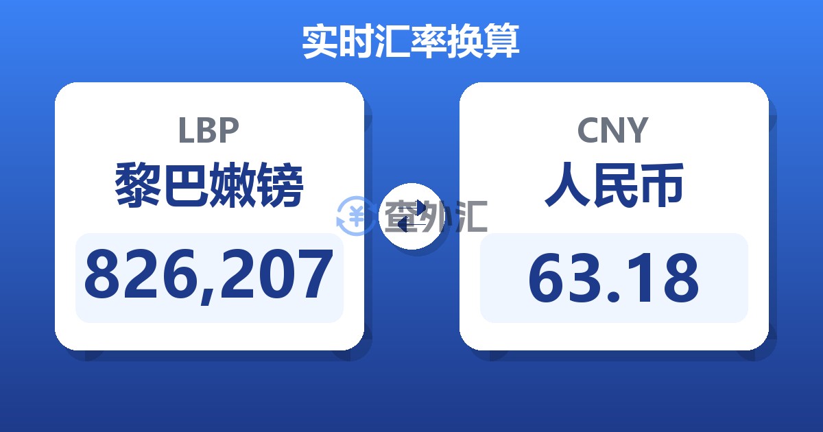 826,207黎巴嫩镑兑人民币