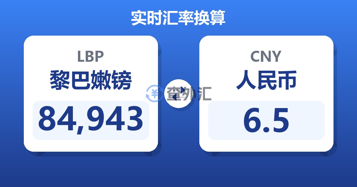 84,943黎巴嫩镑兑人民币