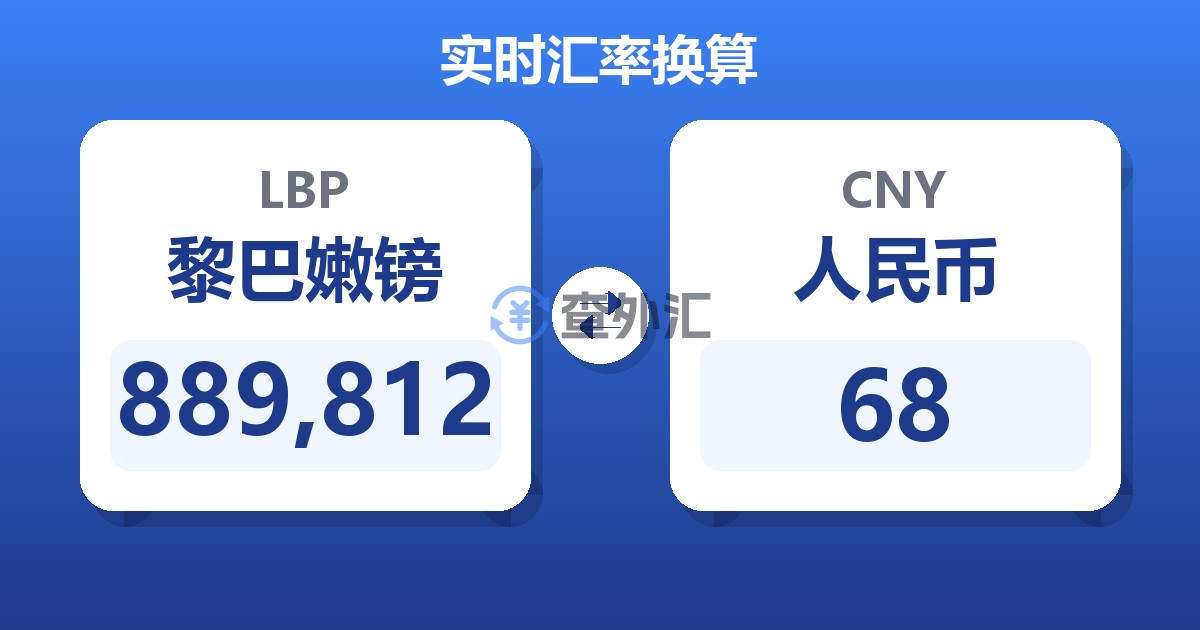 889,812黎巴嫩镑兑人民币