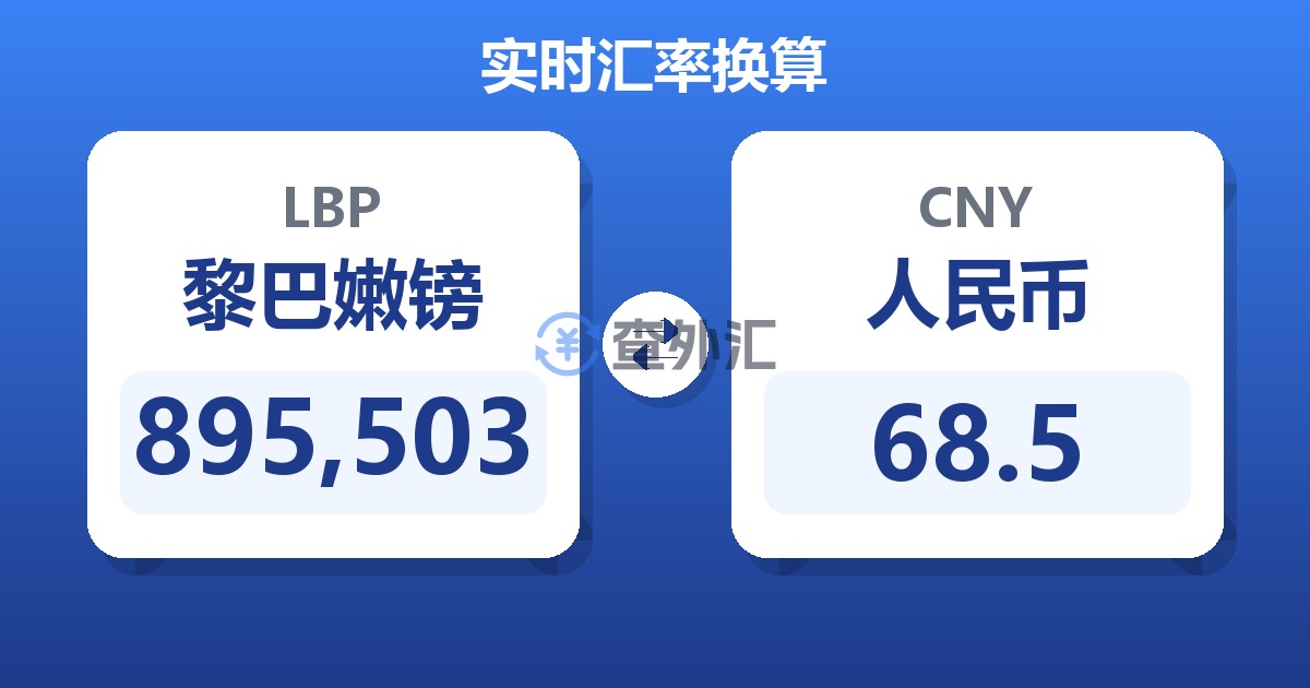 895,503黎巴嫩镑兑人民币