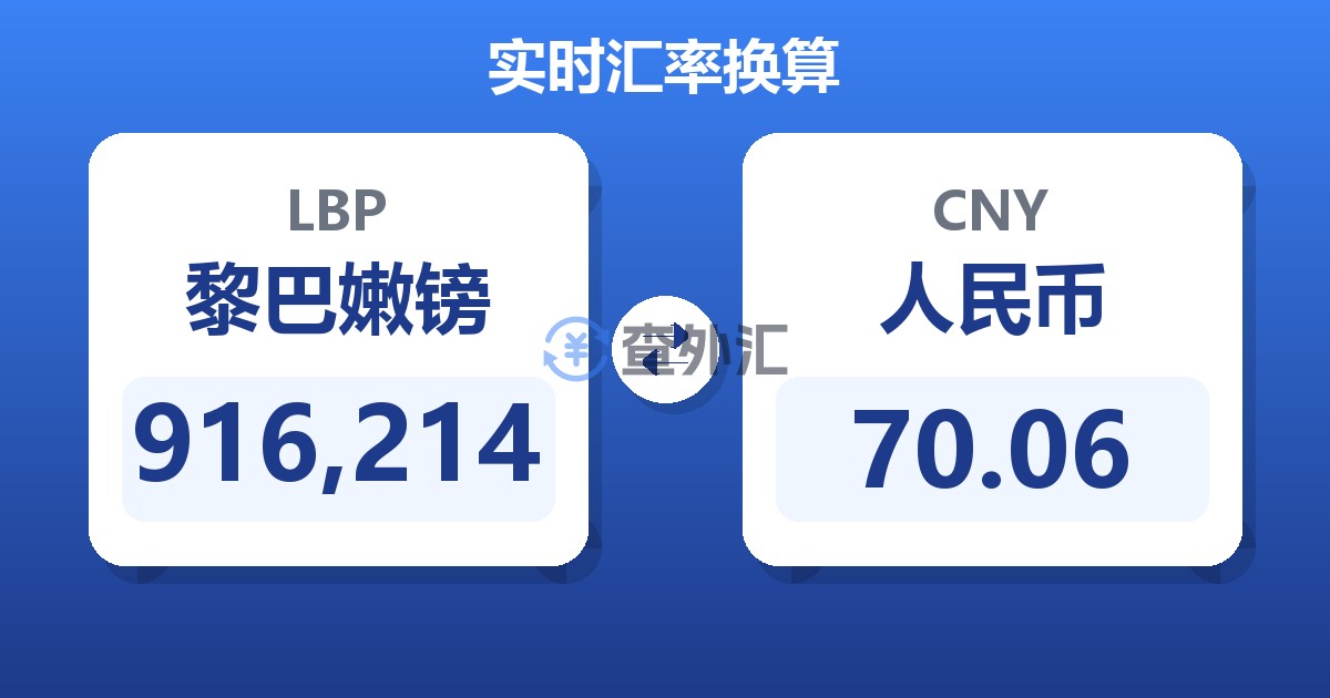 916,214黎巴嫩镑兑人民币