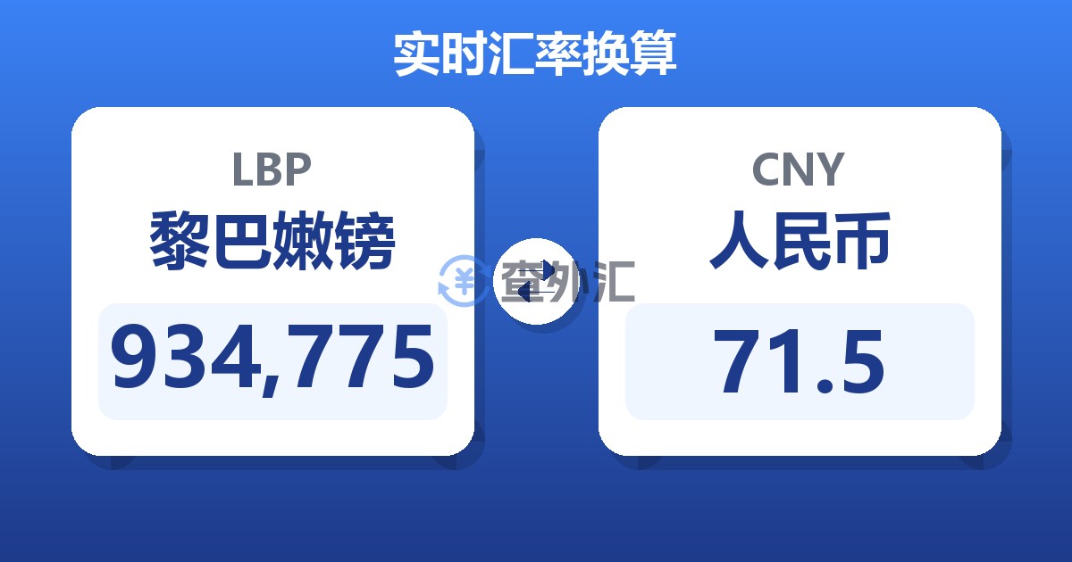 934,775黎巴嫩镑兑人民币
