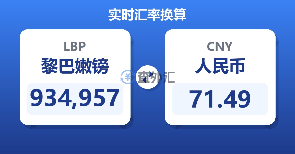 934,957黎巴嫩镑兑人民币