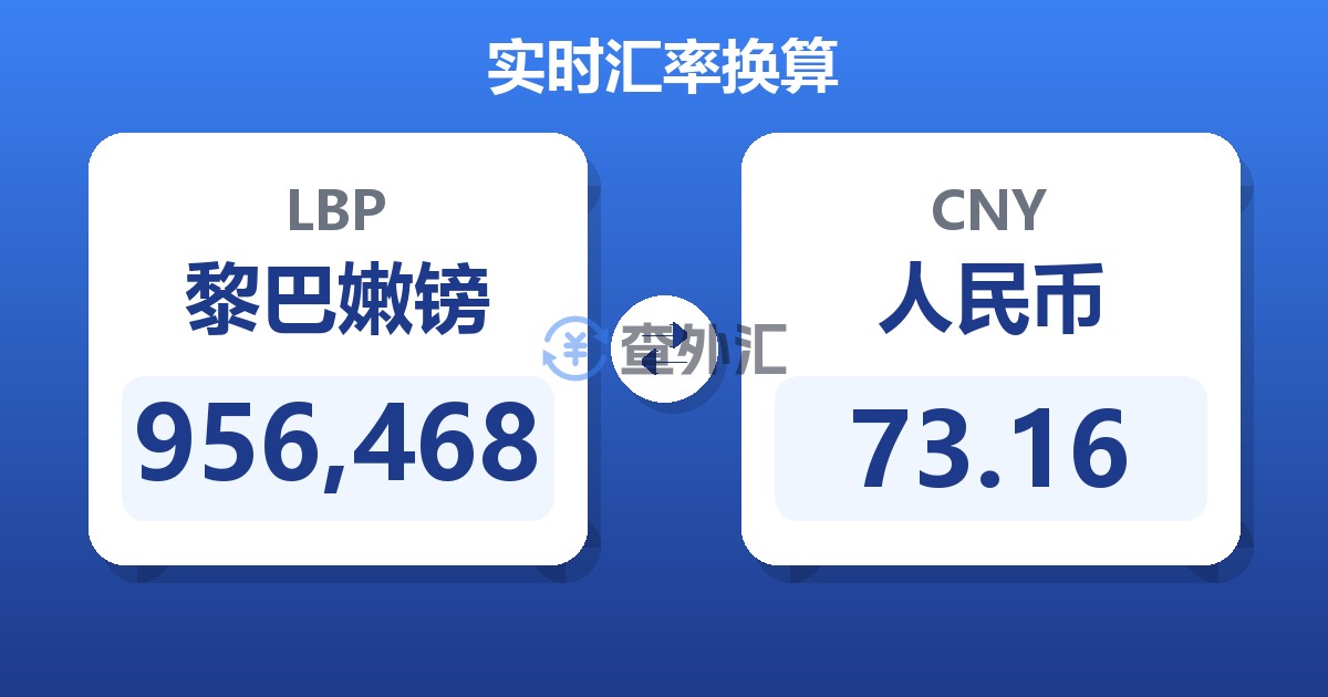 956,468黎巴嫩镑兑人民币