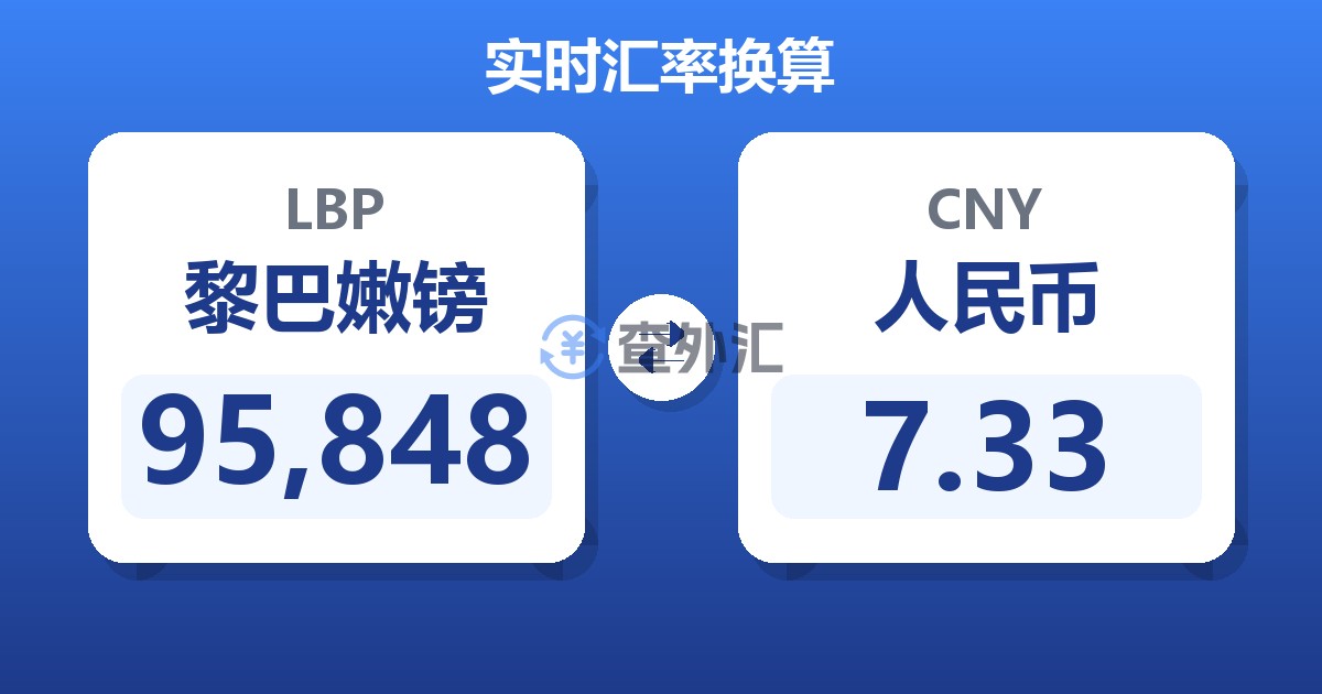 95,848黎巴嫩镑兑人民币