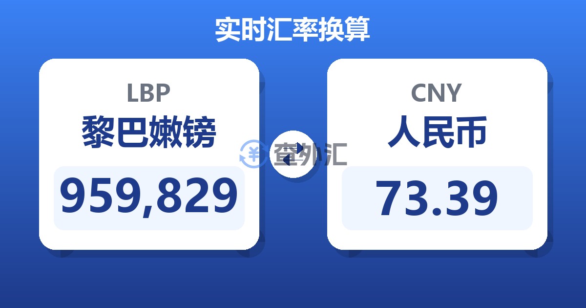 959,829黎巴嫩镑兑人民币