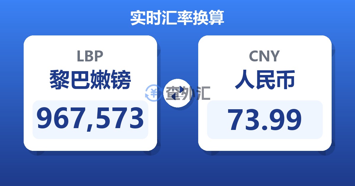 967,573黎巴嫩镑兑人民币