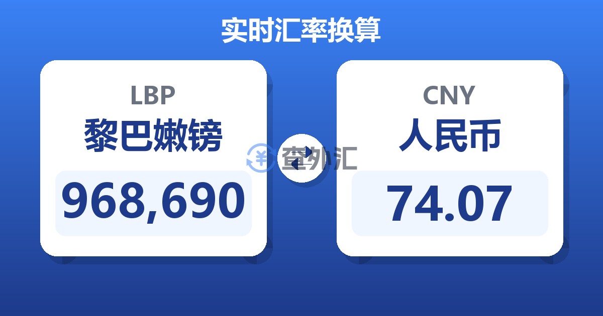 968,690黎巴嫩镑兑人民币