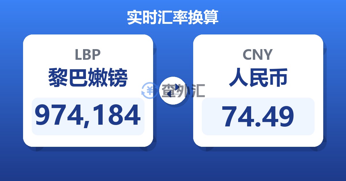 974,184黎巴嫩镑兑人民币