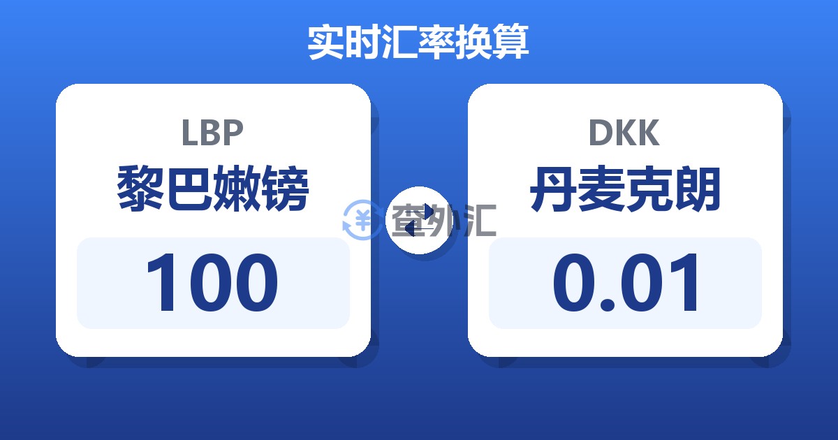 100黎巴嫩镑兑丹麦克朗