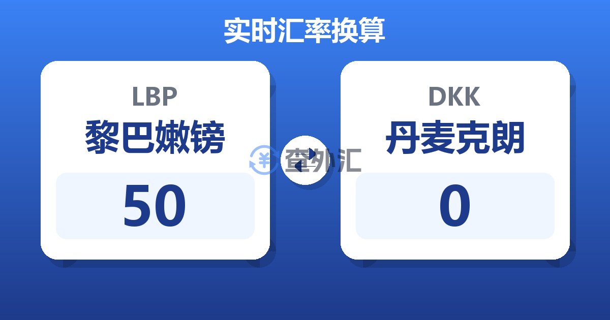 50黎巴嫩镑兑丹麦克朗